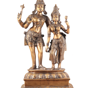 Pure Brass Lord Shiva and Parvati Statue | 36" Temple Masterpiece | 30.80kg Sacred Art | Divine Couple Beauty | Jaipurio